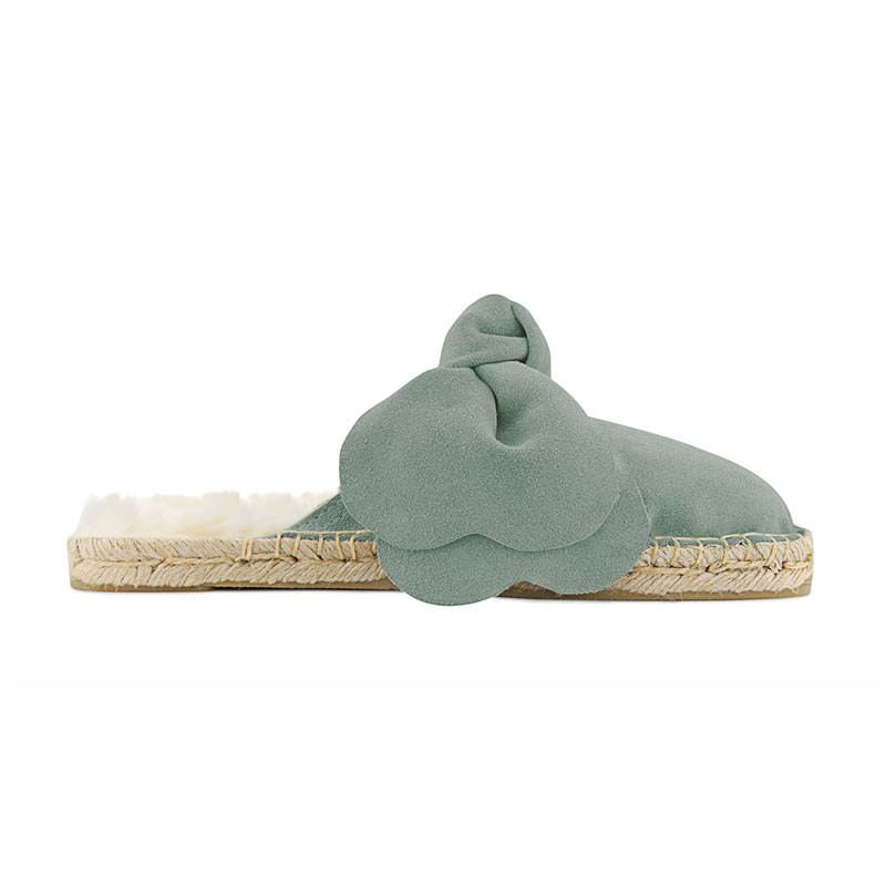Faux Fur Mint Slippers