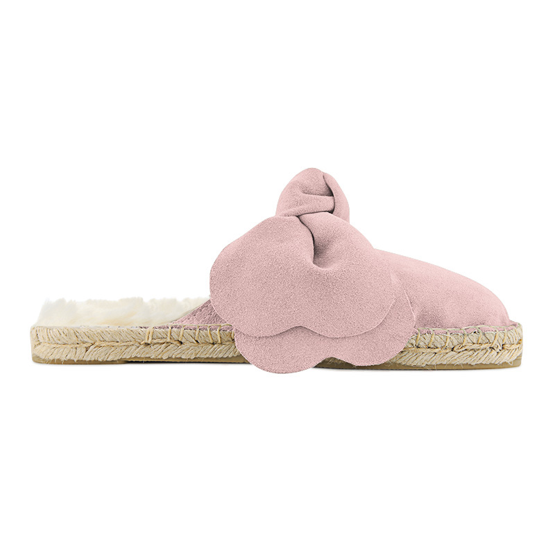 Faux Fur Pastel Rose Slippers