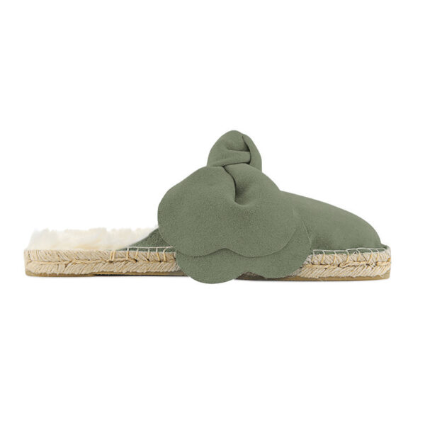 Faux Fur Olive Slippers